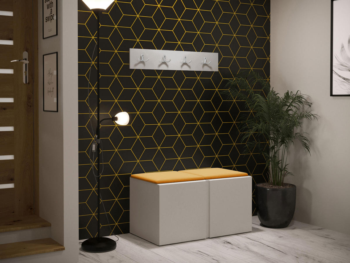 GARDEROBEN-SET Orion VI - Kaschmir/Orange, Holzwerkstoff/Kunststoff (84/42/46cm) - MIRJAN24