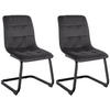 SCHWINGSTUHL 2er Set Samt schwarz - Schwarz, Textil/Metall (47/87/58cm) - CLP