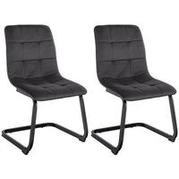 SCHWINGSTUHL 2er Set Samt schwarz - Schwarz, Textil/Metall (47/87/58cm) - CLP