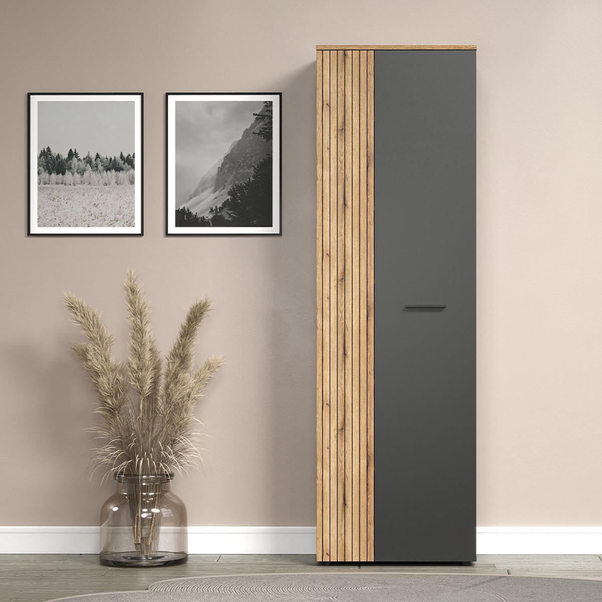 GARDEROBENSCHRANK Esteban Anthrazit - Anthrazit, Holzwerkstoff (60/195/36cm) - Trendteam