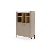 HIGHBOARD SOVI 04 100 / 151 / 42 cm in Porcini / Eiche Mavelie - Greige/Eichefarben, Holzwerkstoff (100/151/42cm) - Deine Möbel 24