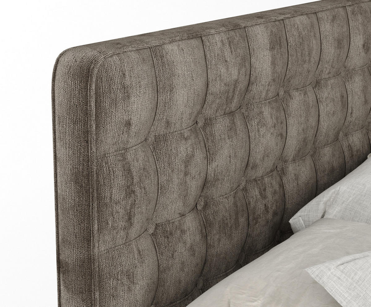 BOXSPRINGBETT Velouria Braun 140/200 cm - Schwarz/Braun, Holz/Holzwerkstoff (140/200cm) - Maison de Reve
