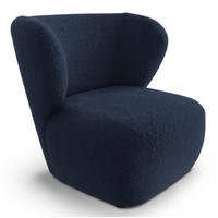 SESSEL Granat EVA Mit Breit Gepolstertem Rückenlehne Boucle - Dunkelblau, Textil (82/74/74cm) - Sepro Meble