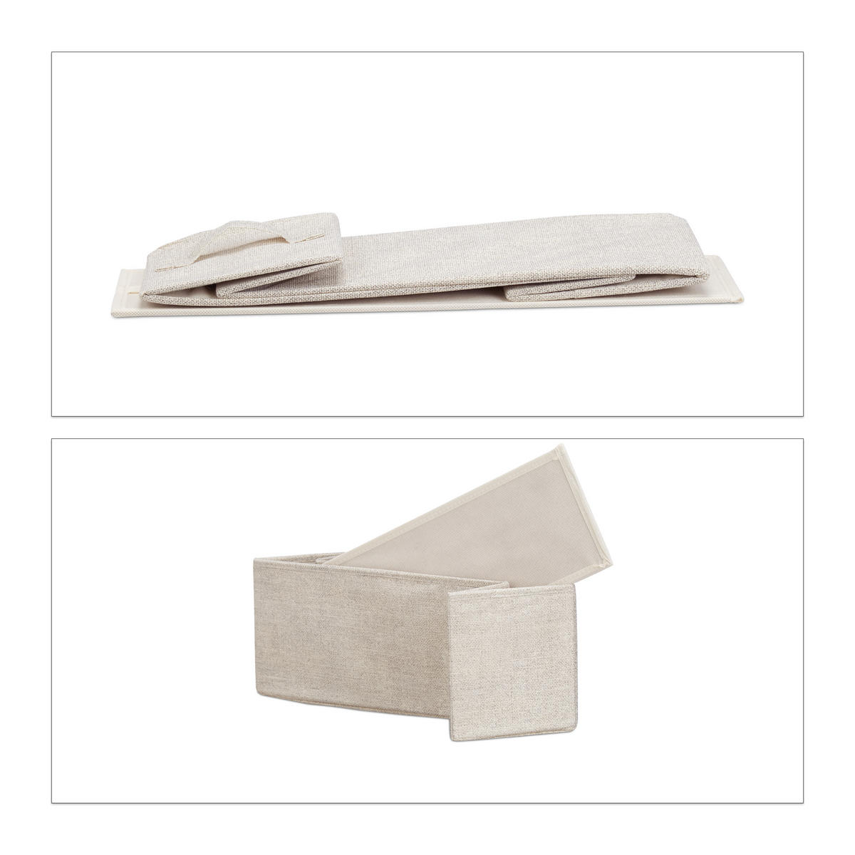 SCHUBLADENBOX - Creme, Holzwerkstoff/Textil (20/76/48cm) - Relaxdays