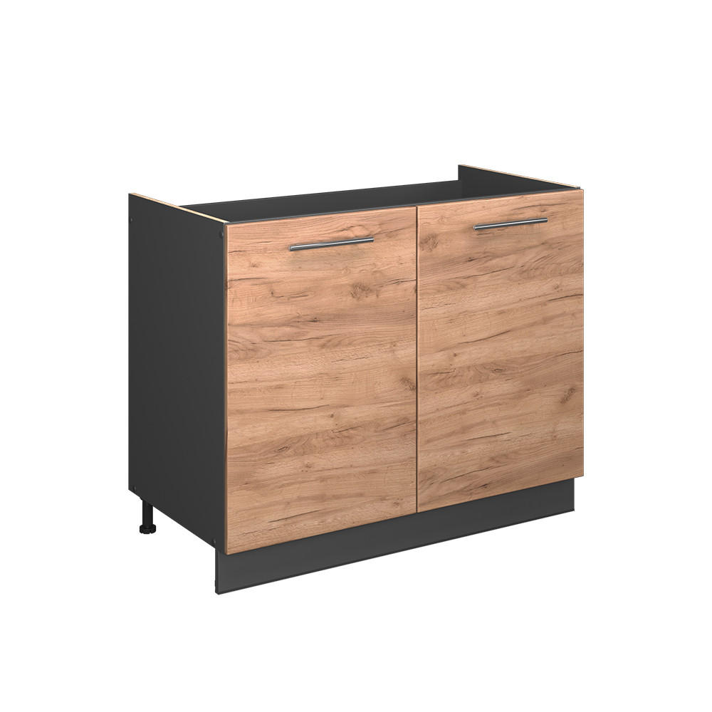 SPODNÁ SKRINKA POD DREZ Fame-Line, Dub Goldkraft/antracitová, 100 cm, AP Oak - dub medový/antracitová, kompozitné drevo (100/82/51.6cm) - Vicco