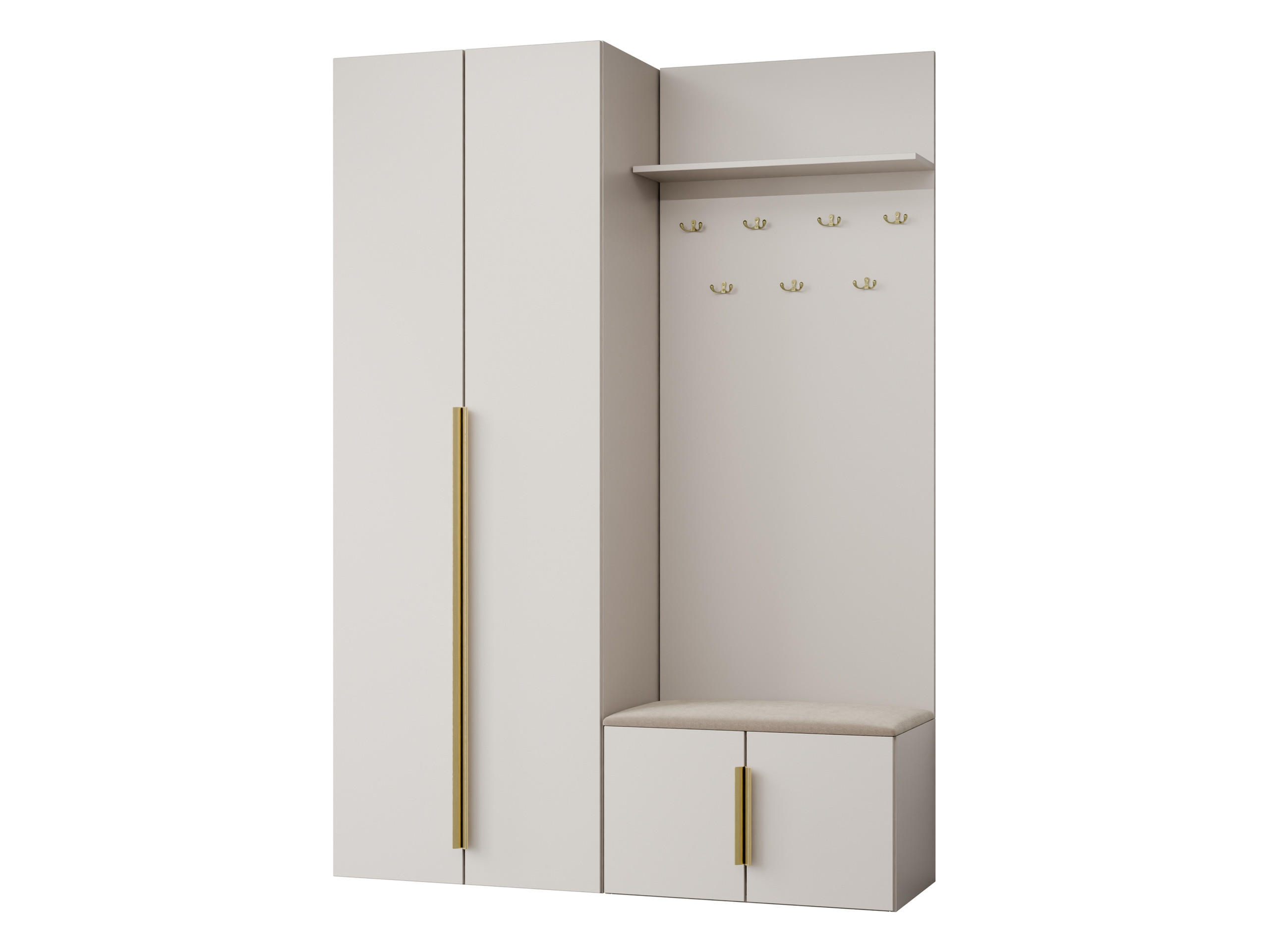GARDEROBE-SET Kerkin I - Sandfarben/Beige, Holzwerkstoff/Kunststoff (70/200/42cm) - MIRJAN24