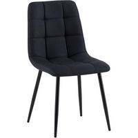 STUHL Stoff Schwarz - Schwarz, Textil/Metall (45/84/55cm) - CLP