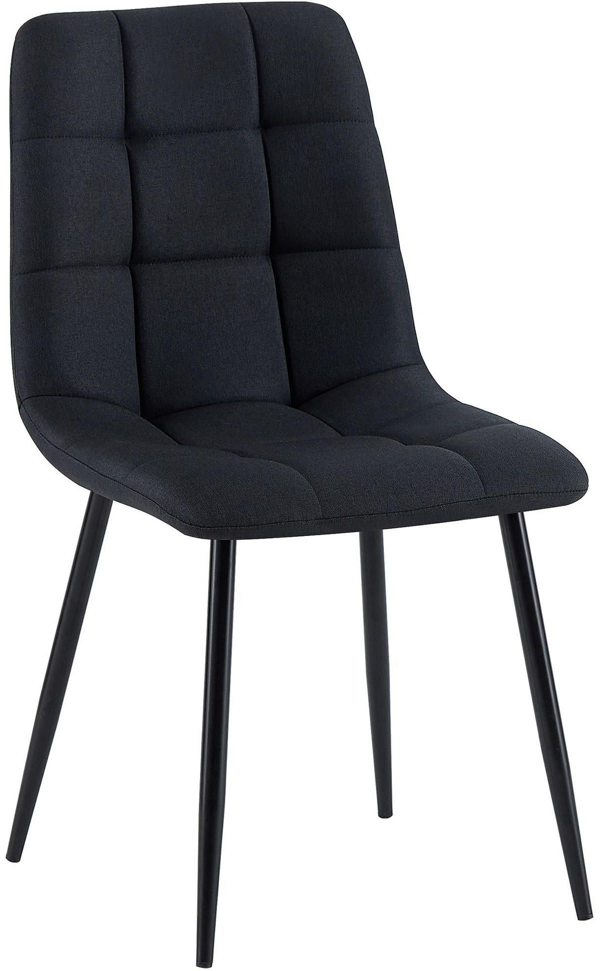 STUHL Stoff Schwarz - Schwarz, Textil/Metall (45/84/55cm) - CLP