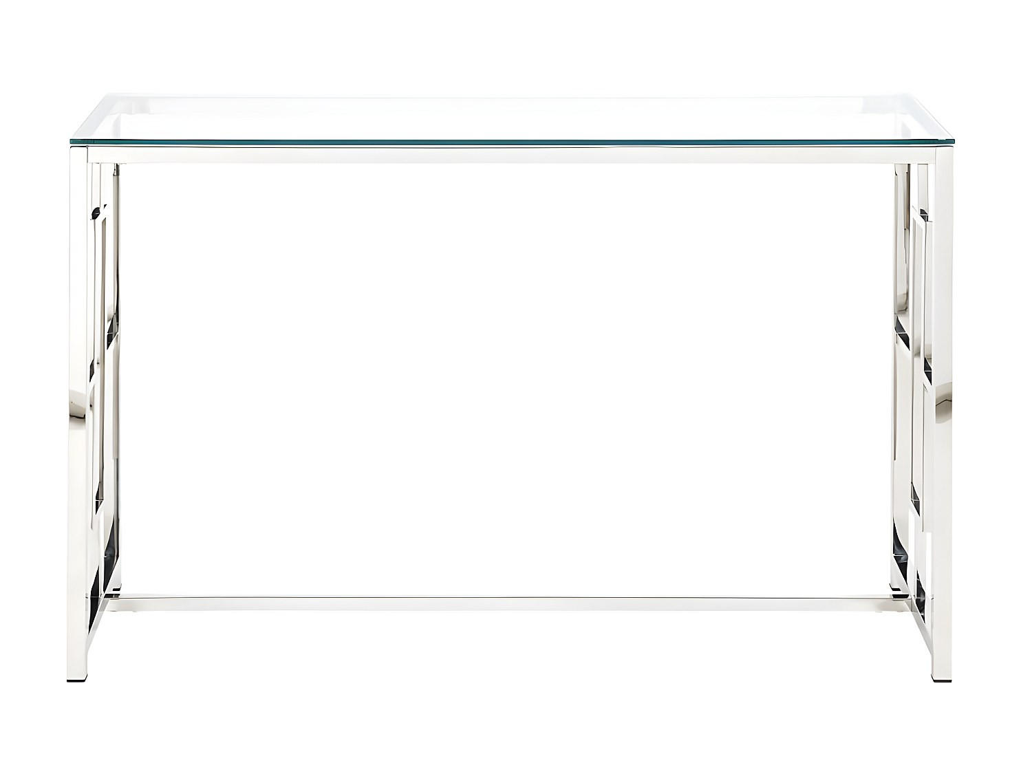 KONSOLENTISCH - 120 cm x 40 cm - Glas - Transparent, Silberfarben - CLOTILDE - Transparent/Silberfarben, Glas (40/120/78cm) - Vente-Unique