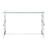 KONSOLENTISCH - 120 cm x 40 cm - Glas - Transparent, Silberfarben - CLOTILDE - Transparent/Silberfarben, Glas (40/120/78cm) - Vente-Unique