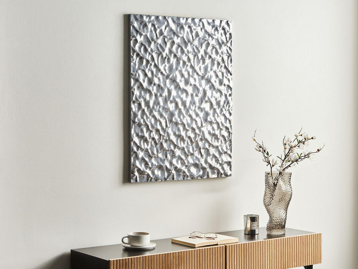 WANDOBJEKT Silber Coimbra - Silberfarben, Metall (60/79/2cm) - Beliani
