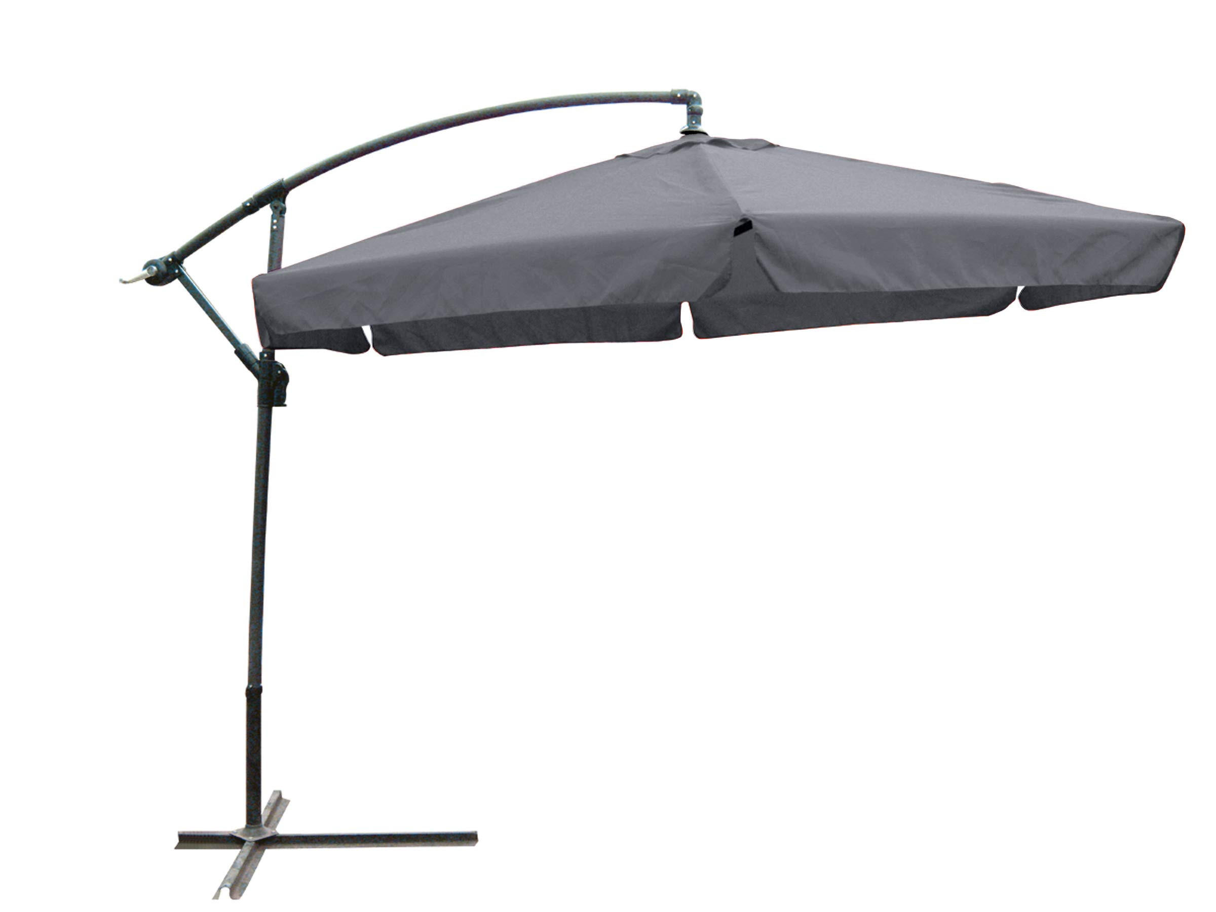 AMPELSCHIRM Calli Ø 300cm 6-eckig Anthrazit Sonnenschirm mit Ständer - Anthrazit, Kunststoff (300/300cm) - DELUKE