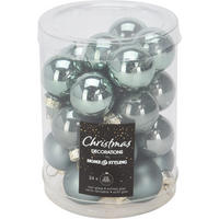 CHRISTBAUMKUGEL Basic Grün 24er Set 2.5X2.5X2.5 cm Glas - Grün, Glas (2.5/2.5/2.5cm) - Mondex