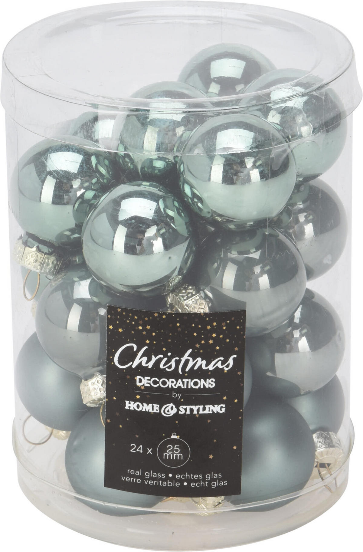 CHRISTBAUMKUGEL Basic Grün 24er Set 2.5X2.5X2.5 cm Glas - Grün, Glas (2.5/2.5/2.5cm) - Mondex