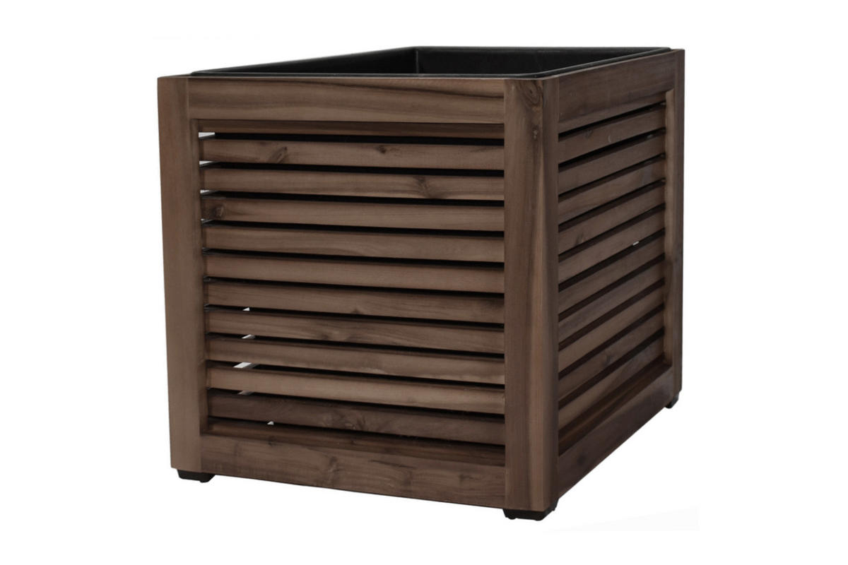 PFLANZKASTEN Colorado 3, 44,5 x 40,5 cm, Akazienholz, dunkel Braun - Dunkelbraun, Holz (44.5/40.5/44.5cm) - dasmöbelwerk