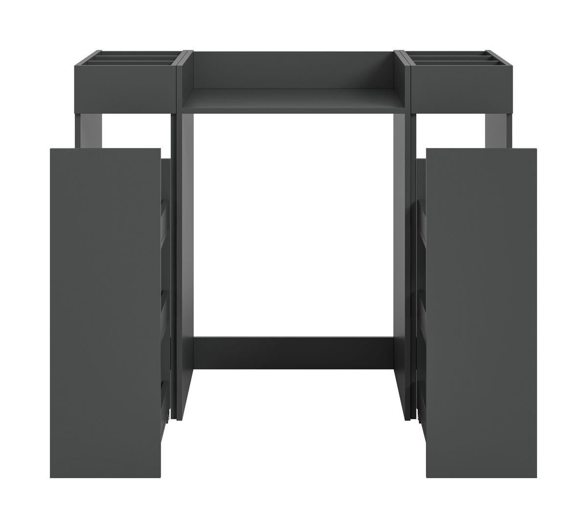 WASCHMASCHIENENUMBAU Set Mixx (B/H/T: ca. 124/101/60 cm) in anthrazit/anthrazit - Anthrazit, Holzwerkstoff (124/101/60cm)