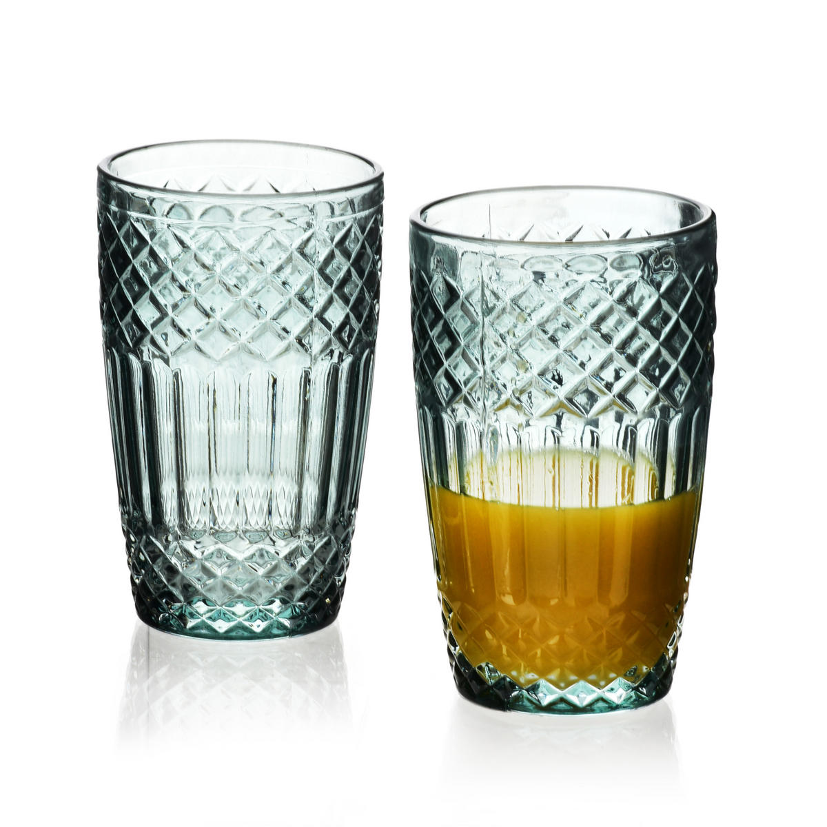 GLÄSER Ella 4er Set grün 8/6/12 cm Glas - Grün, Glas - Mondex