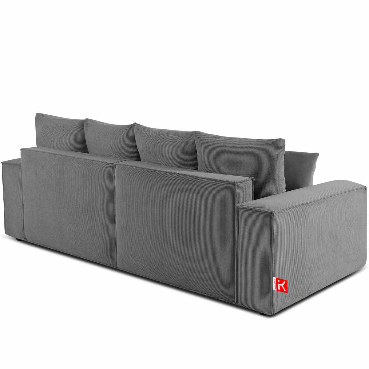 SCHLAFSOFA NAPI III 3-sitzer mit Kissen,Grau - Grau, Holz/Textil (244/89/101cm) - KONSIMO®