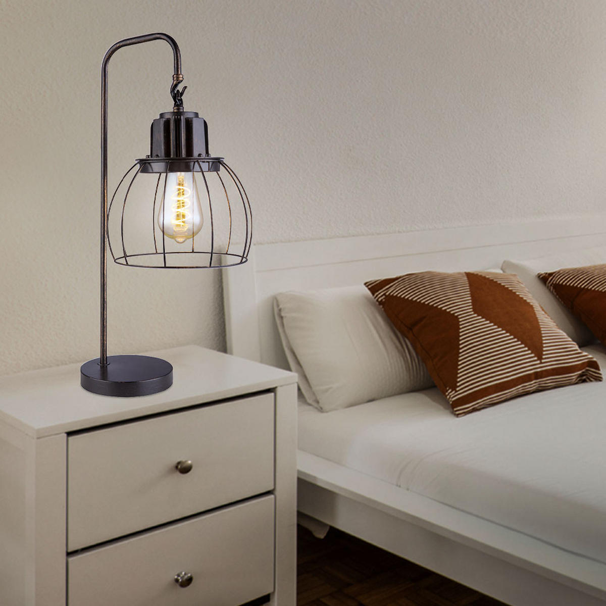 TISCHLEUCHTE Metall schwarz goldfarben - Schwarz, Metall (28/22/65cm) - Globo Lighting