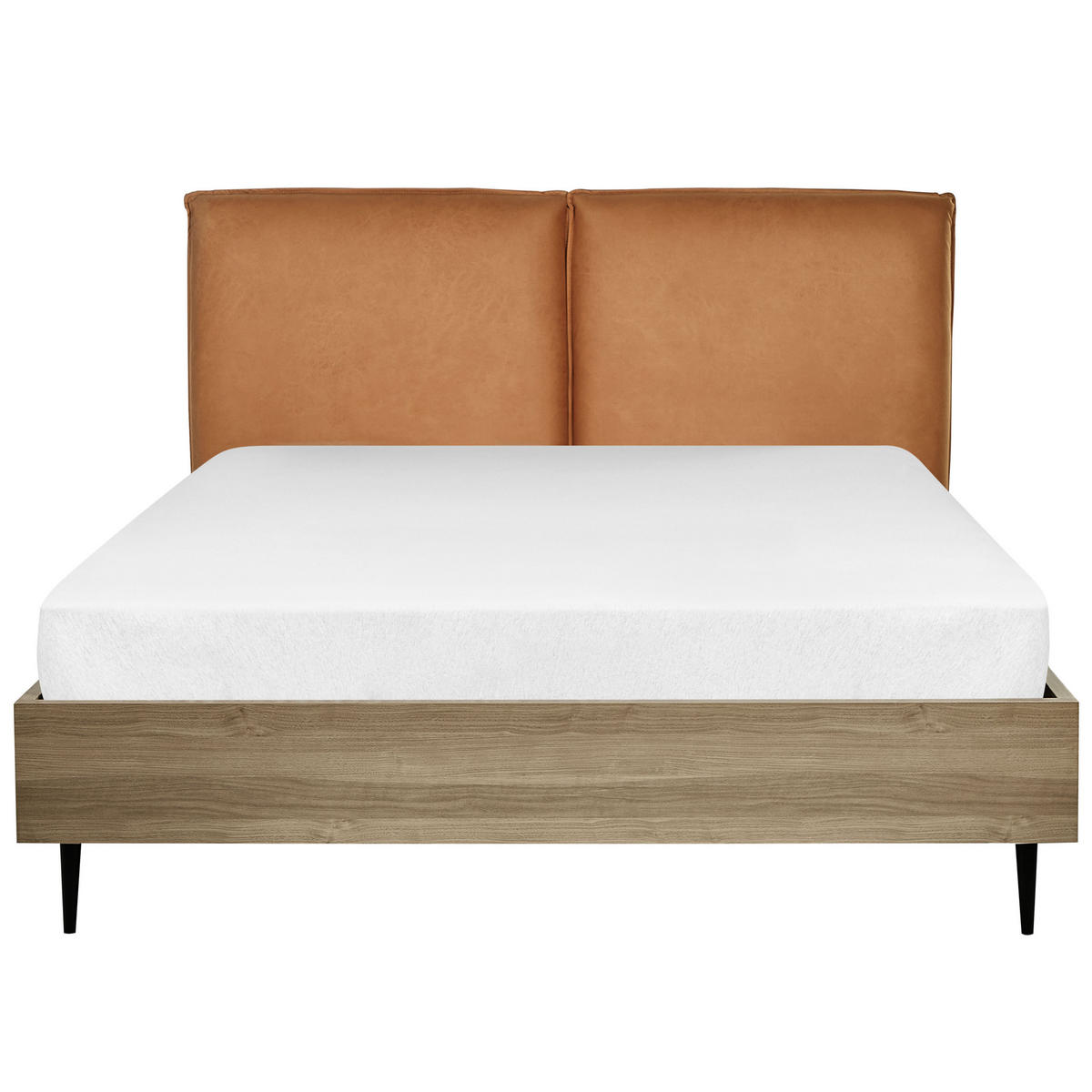 BETT 140/200cm Goldbraun Limanton - Braun, Kunststoff/Textil (140/200cm) - Beliani