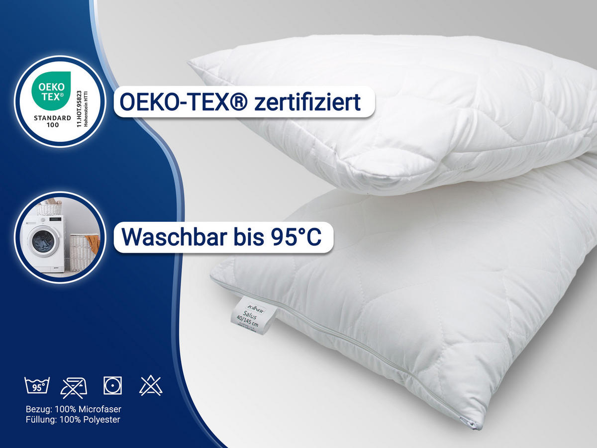 SEITENSCHLÄFERKISSEN, 40x145 cm, 100% Polyester, Weiß - Weiß, Textil (40/145cm) - Zollner