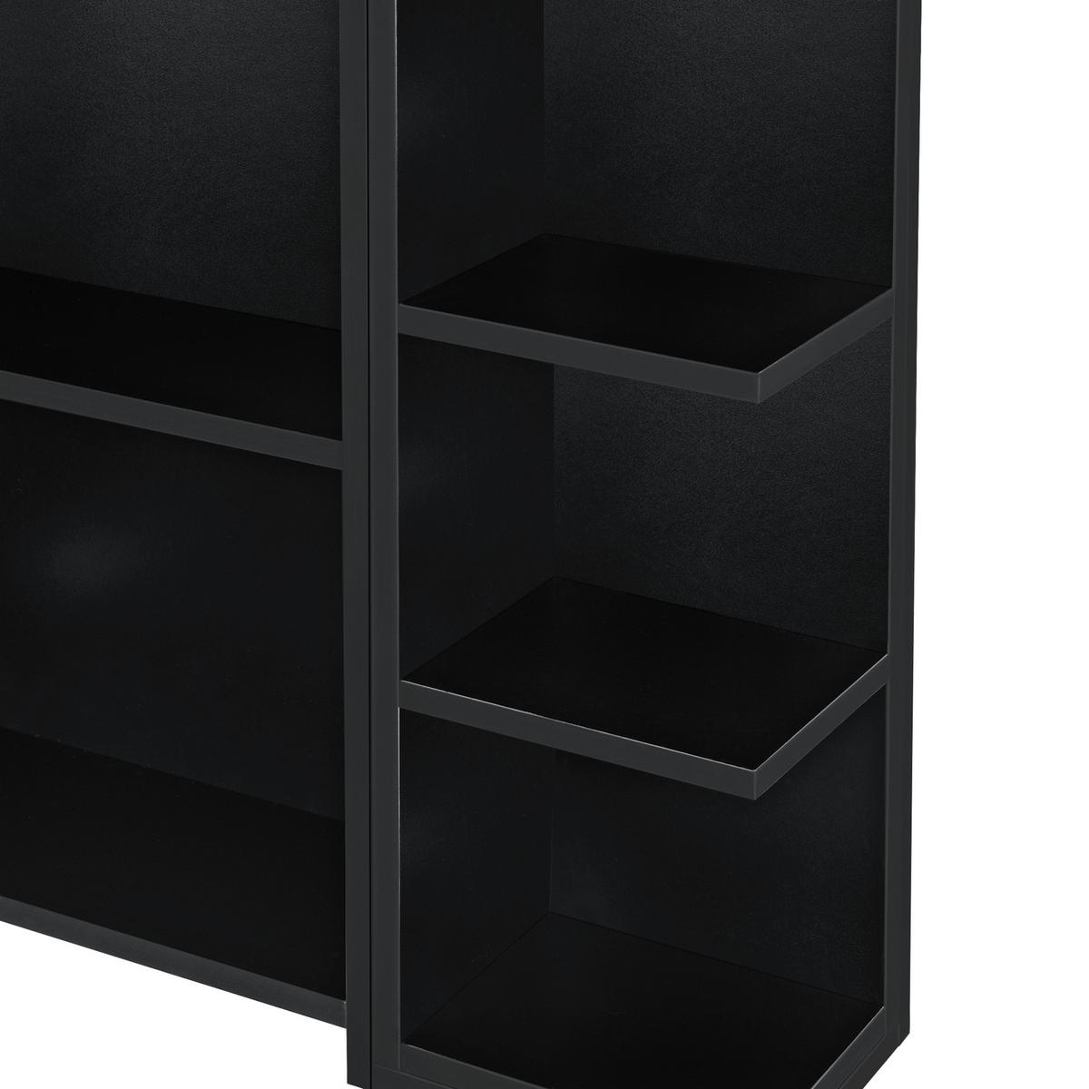 SPIEGELSCHRANK Harstad - Schwarz, Holzwerkstoff (80/64/20cm) - [en.casa]