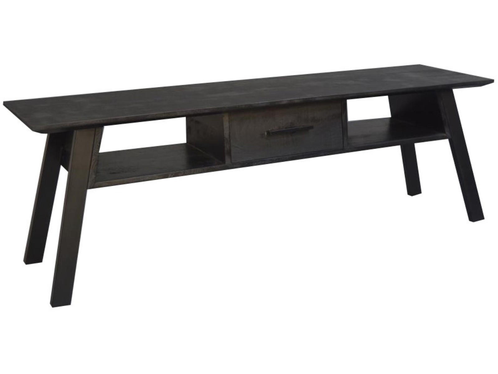 TV Board Berlin Mangoholz 150 cm / 40 cm Schwarz - Schwarz, Holz (150/50/40cm) - Villa Möbel