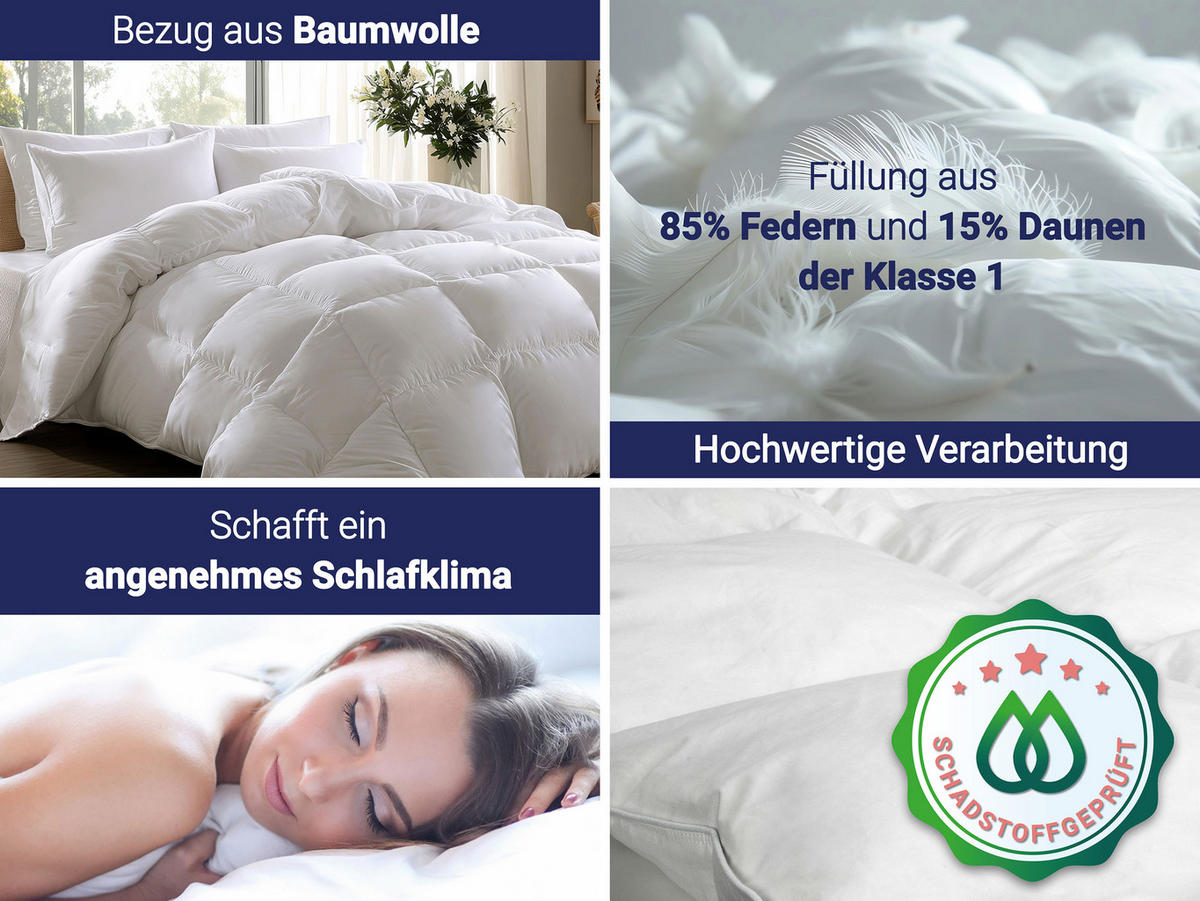 BETTDECKE, 100% Baumwolle - Weiß, Textil (135/200cm) - Zollner