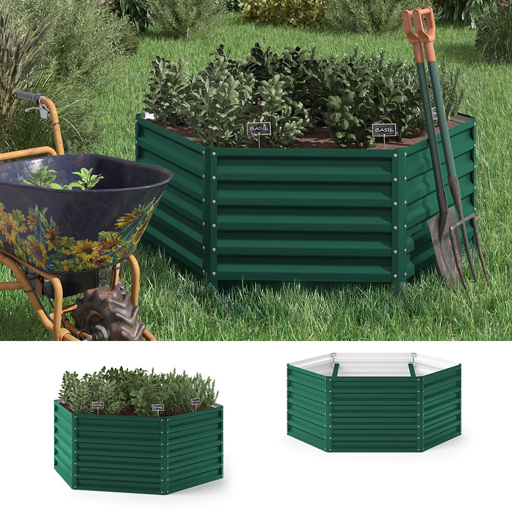 HOCHBEET Grün 148.5 x 129 cm - Grün, Metall (148.5/60/129cm) - OK-Living