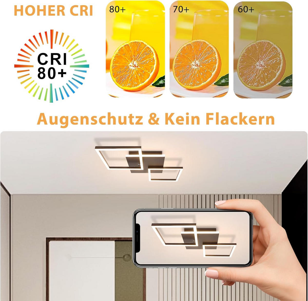 LED-DECKENLEUCHTE Schwarzzahn 29.5/7.4/62.8 cm - Schwarz, Metall (62.8/29.5/7.4cm) - ZMH