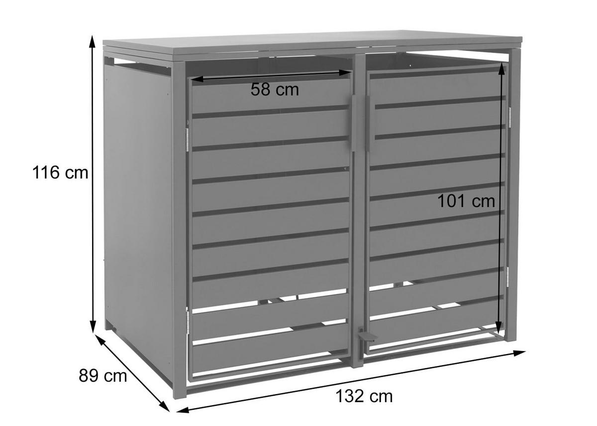 MÜLLTONNENVERKLEIDUNG Anthrazit - Anthrazit, Metall (132/116/89cm) - MCW