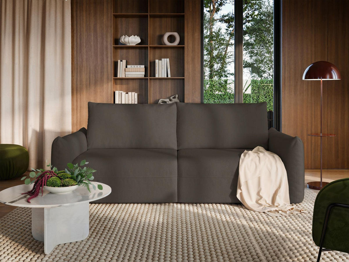 SCHLAFSOFA Theolla Braun - Schwarz/Braun, Textil/Metall (248/97/111cm) - Selsey