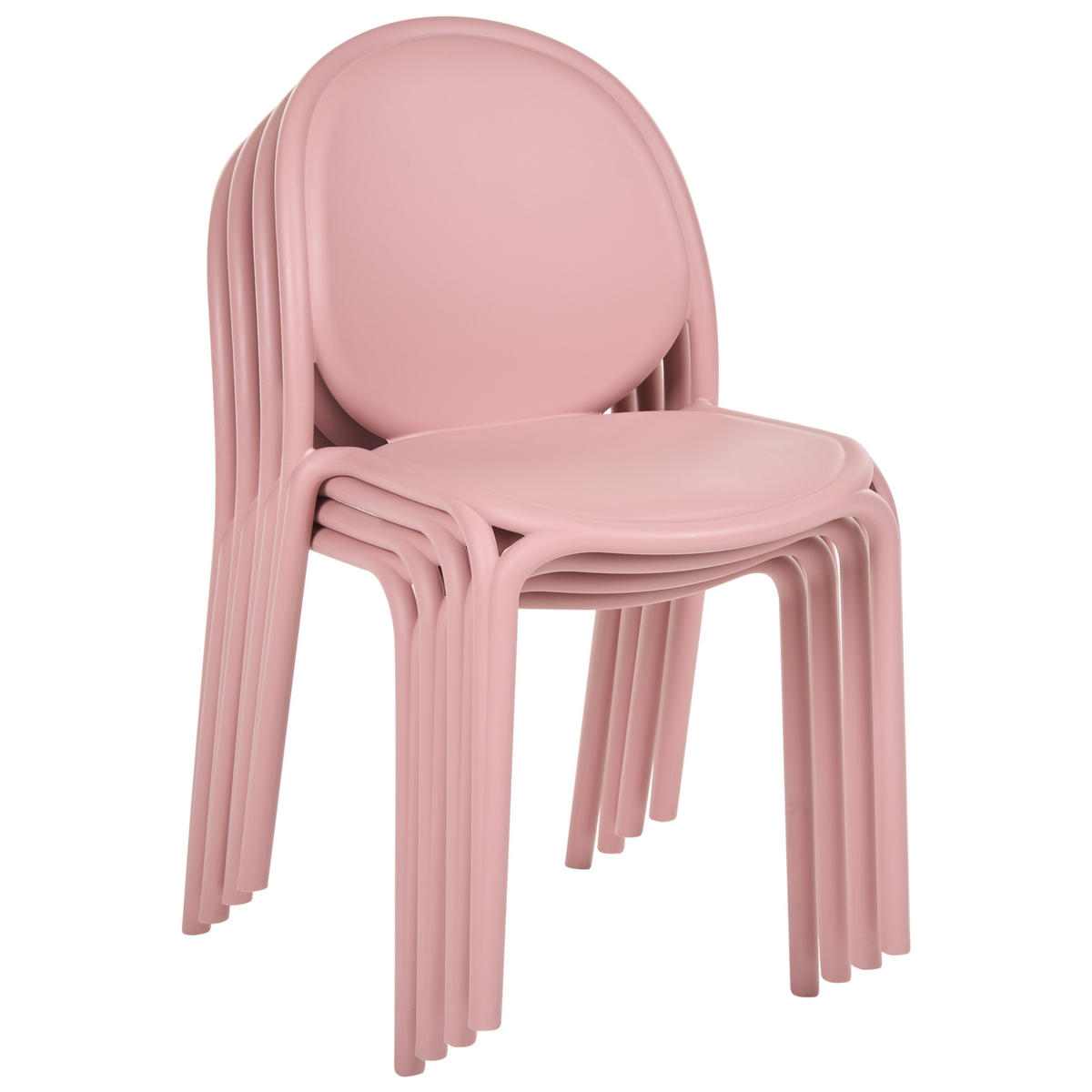 GARTENSTUHL 4er Set Rosa Brugnello - Pink, Kunststoff (44/80/47cm) - Beliani
