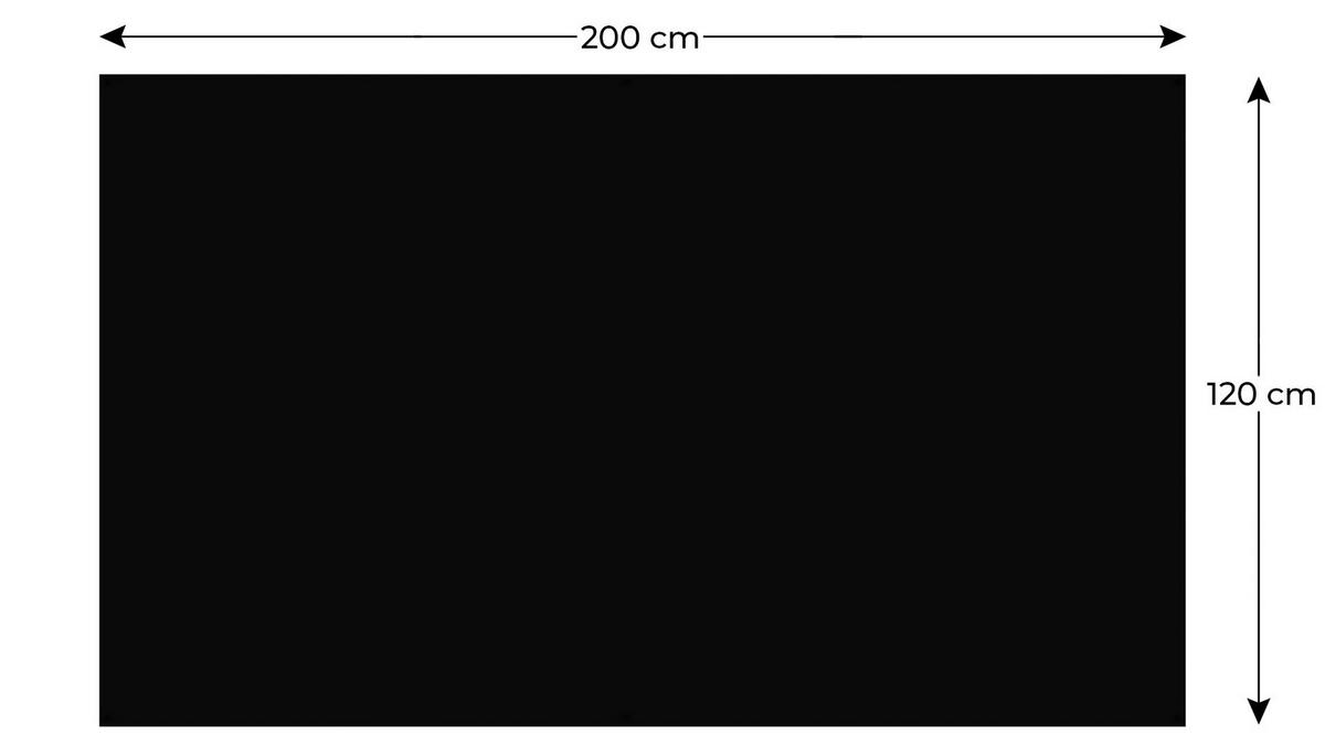 MAGNETPLATTE rahmenloses SLIMboard - Kreideoberfläche - 200x120 cm - Schwarz, Metall (200/120/0.3cm) - ALLboards