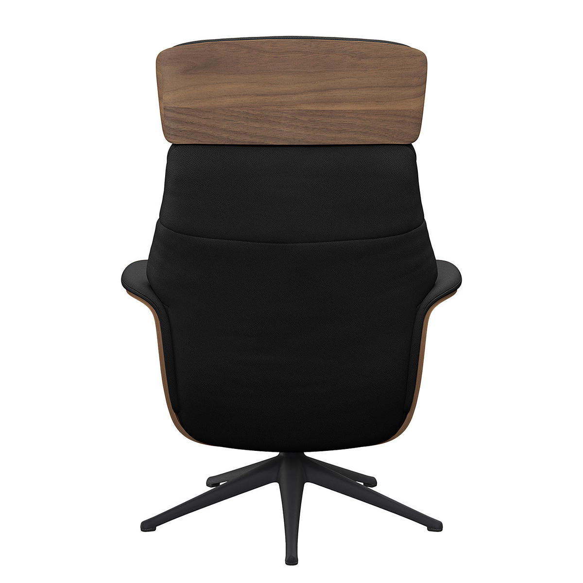 RELAXSESSEL - Echtleder - Schwarz, Leder/Metall (83/112/83cm) - home24