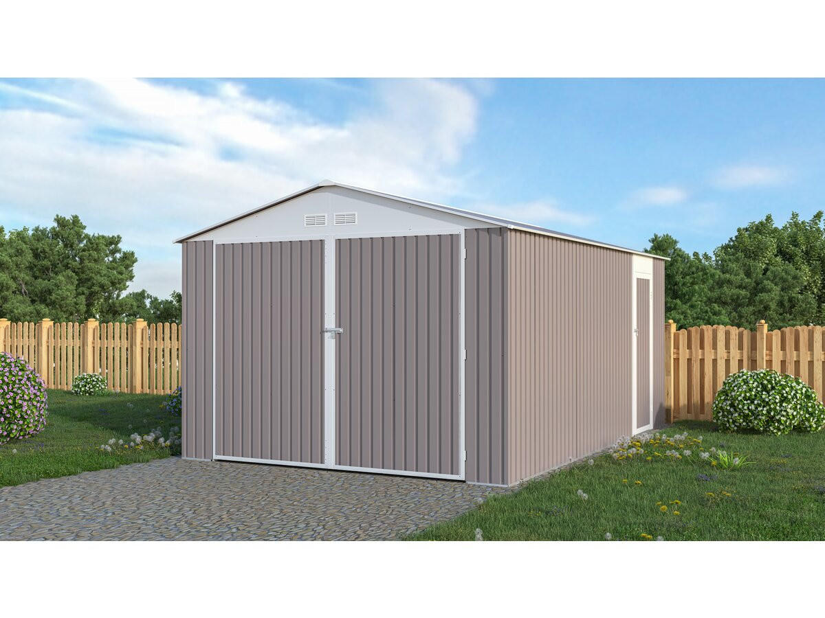 METALL-GARAGE PVC nevada - Hellgrau, Metall (570/310/570cm) - Habitat Garten