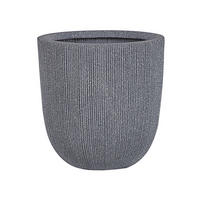 BLUMENTOPF grau rund 37/37/38 cm Chios - Grau, Naturmaterialien (38cm) - Beliani