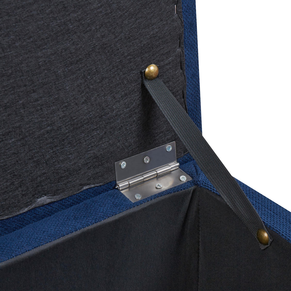 OTTOMANE mit Stauraum Stoff Marineblau Orem - Hellblau, Textil (100/42/40cm) - Beliani