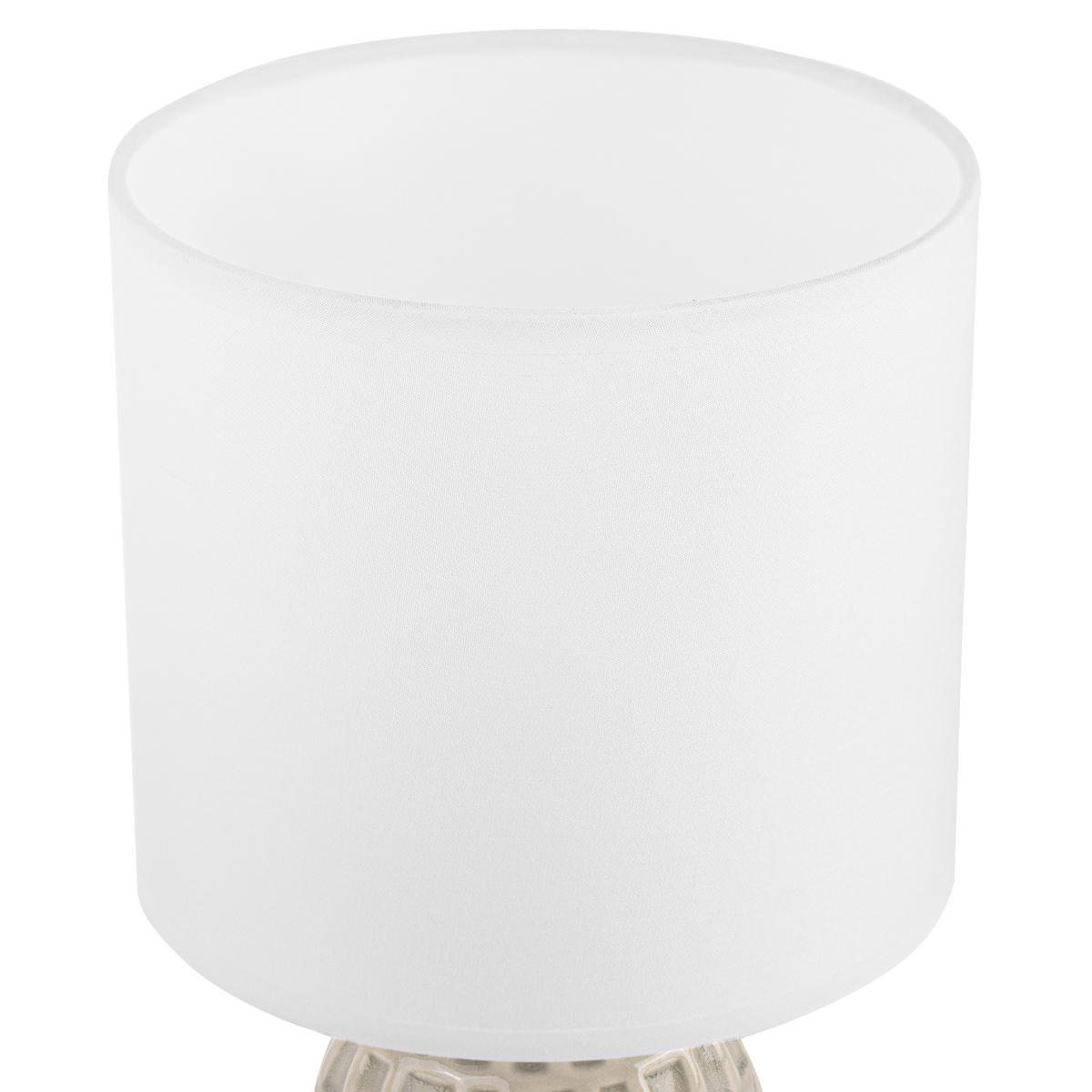 TISCHLEUCHTE STANDI, Creme, Weiß - Creme, Keramik/Textil (16.5/16.5/31.5cm) - KONSIMO®