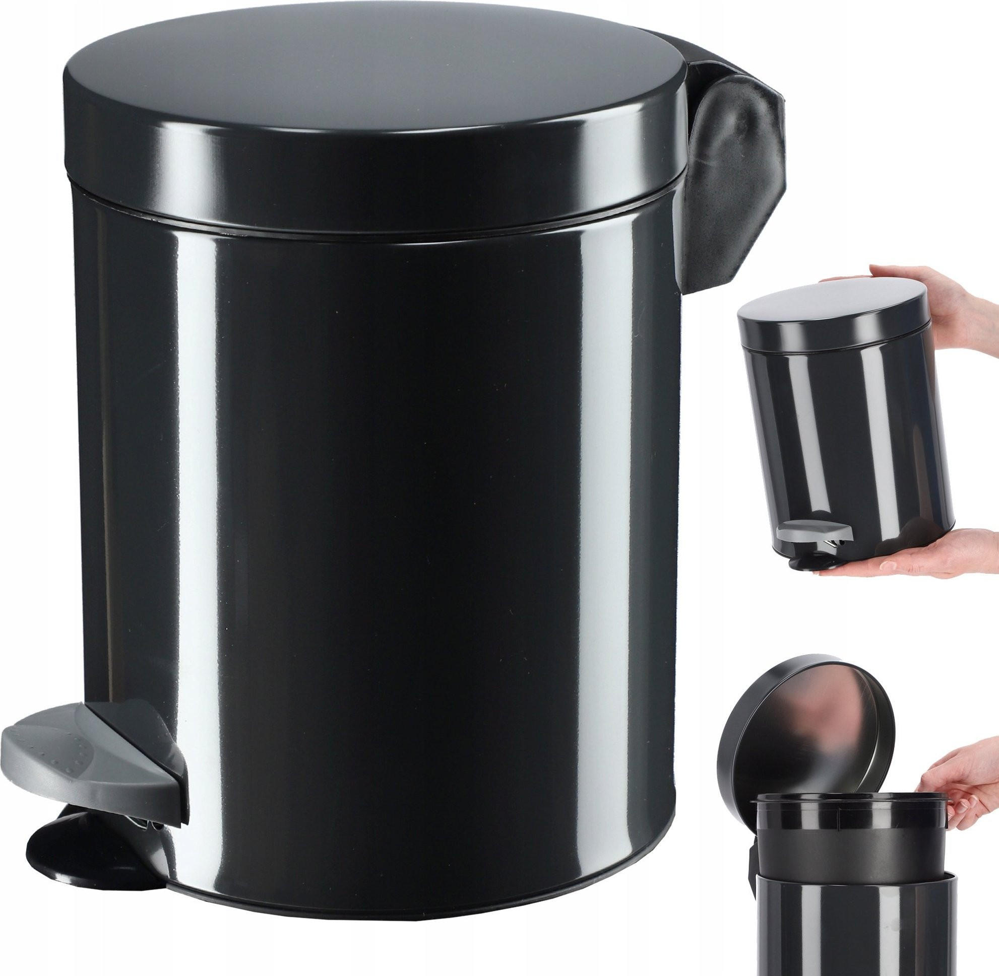 MÜLLEIMER 5L Anthrazit - Anthrazit, Metall (18.7/18.7cm) - KADAX