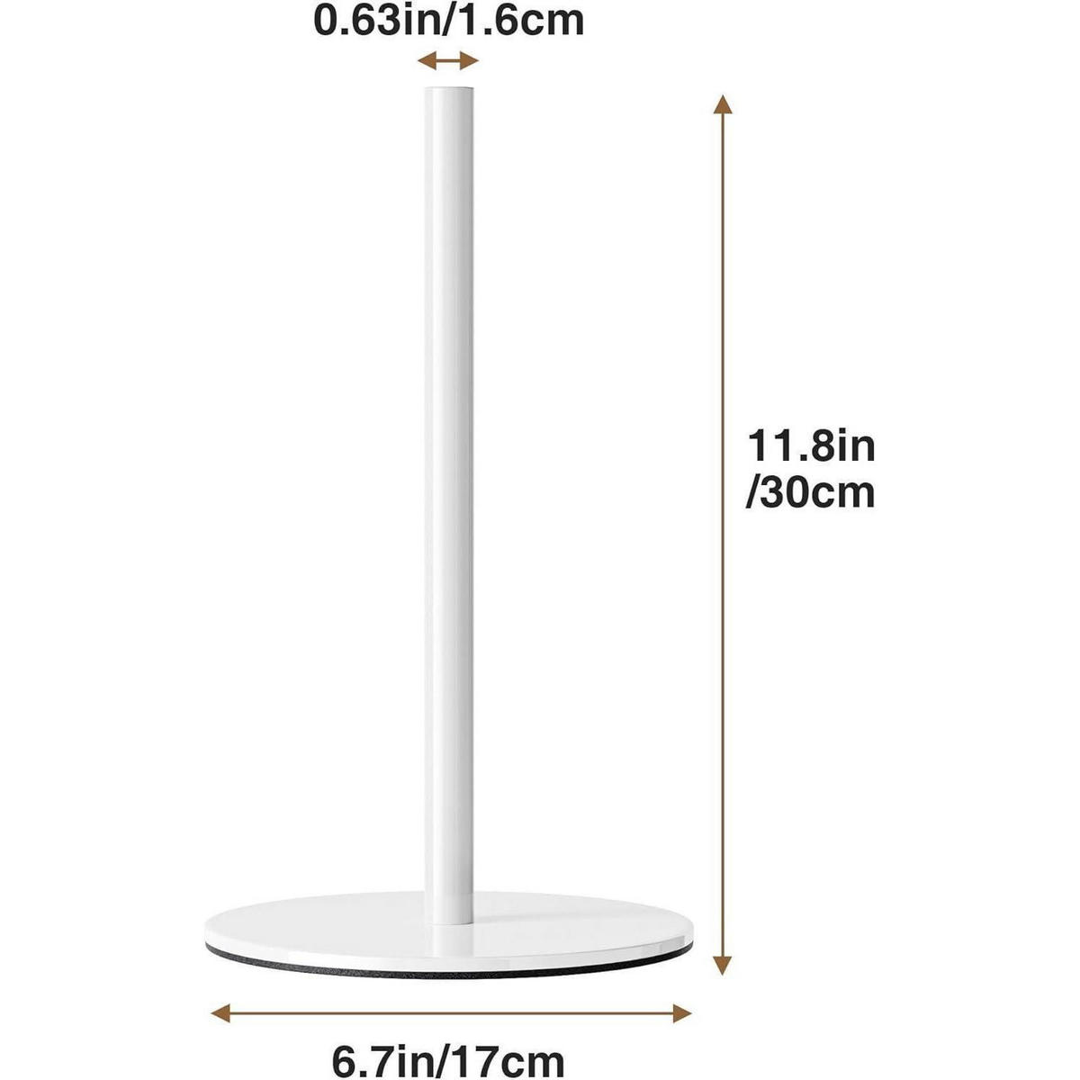 KÜCHENROLLENHALTER stehend aus Edelstahl, Weiß - Weiß, Metall (17/7.6/30cm)