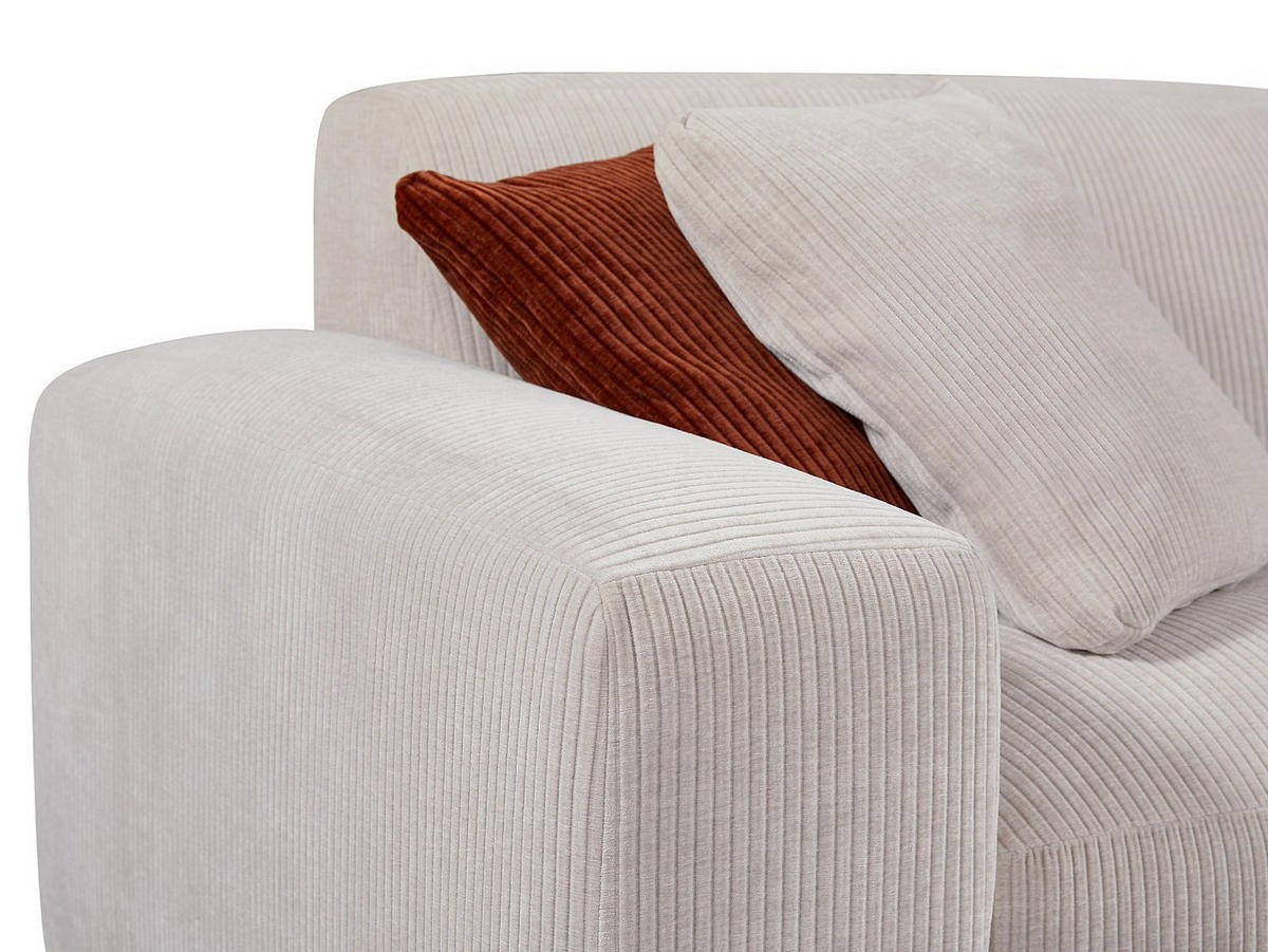 SOFA - 4 Personen - samt - beige Tirono - Beige, Kunststoff/Textil (254/80/161cm) - Vente-Unique