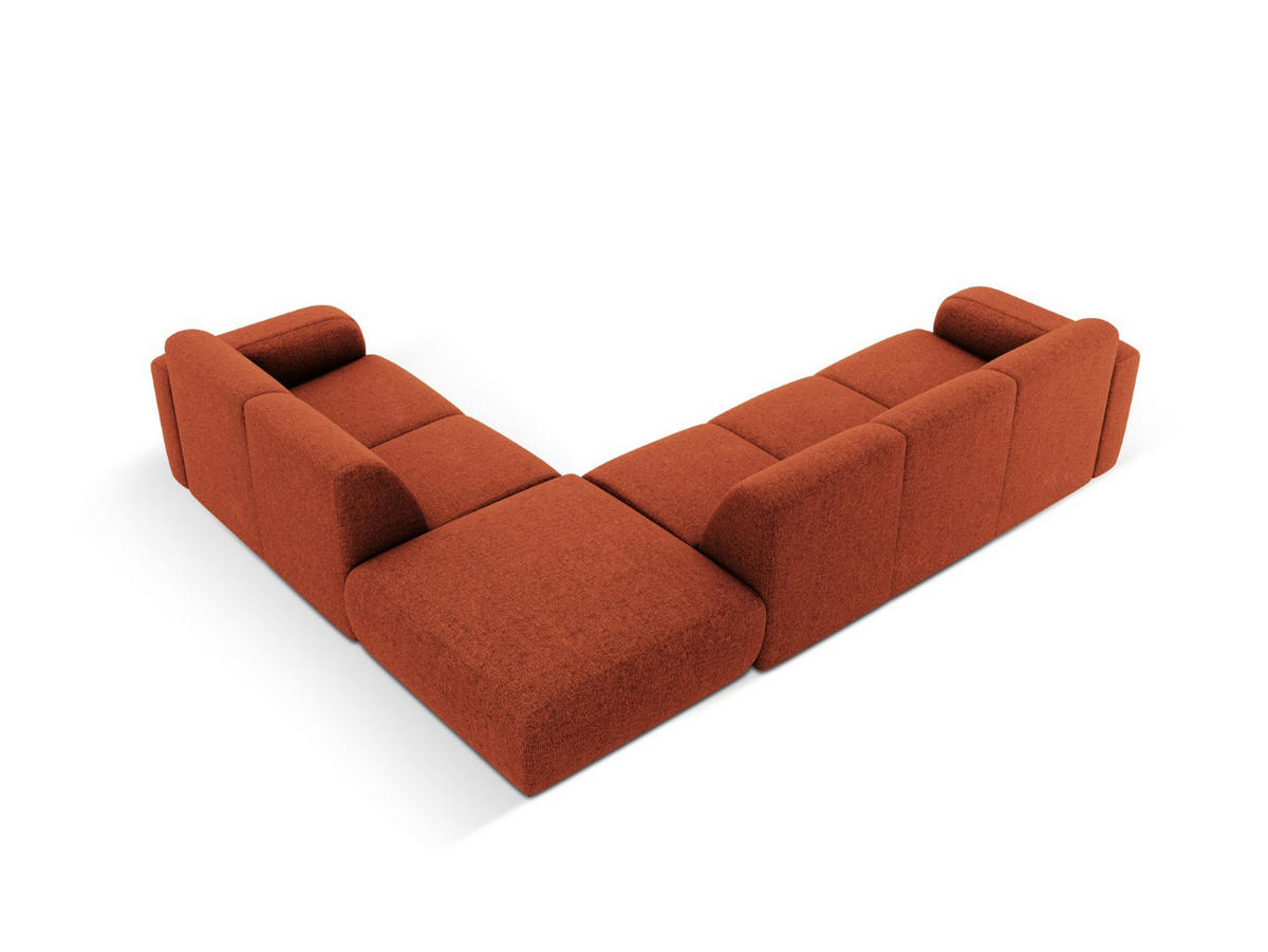 ECKSOFA rechts Molino aus Chenille-Stoff terrakotta 6 Sitzplätze - Terra cotta, Textil (250/315cm) - Micadoni