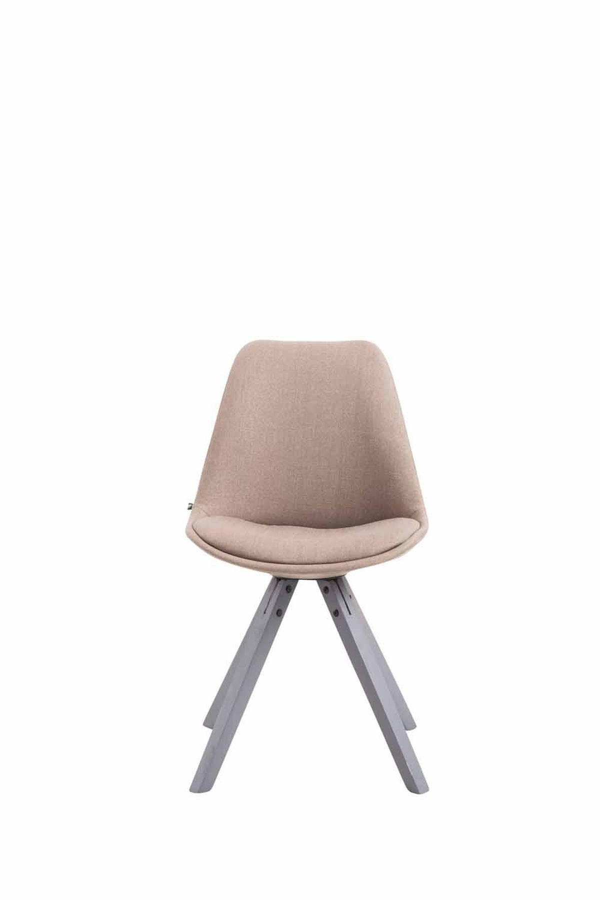 STUHL Stoff Taupe - Taupe/Grau, Holz/Textil (48/84/56cm) - CLP
