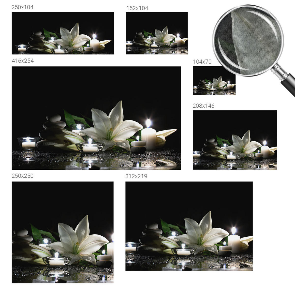 FOTOTAPETE 104x70 cm - Entspannende Szene - Schwarz, Textil (104/70cm) - Wallfluent