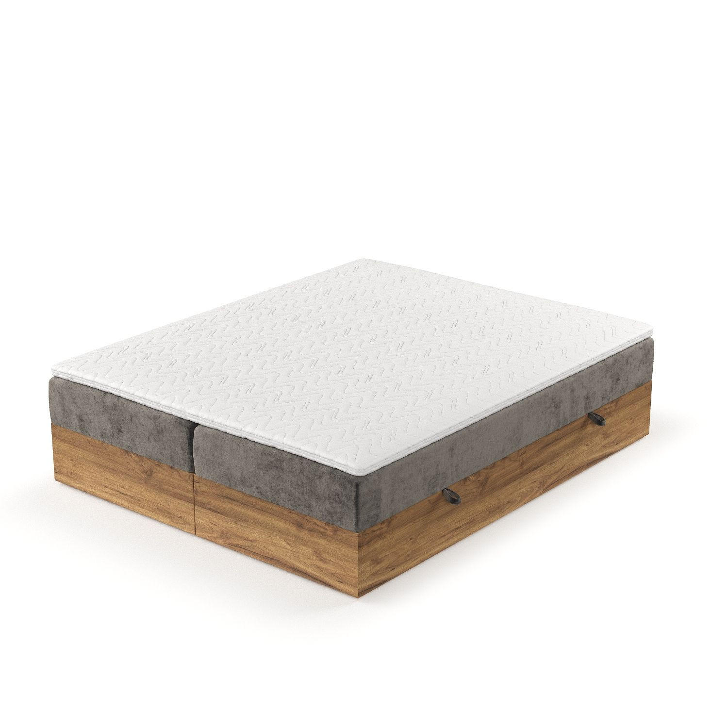 BOXBETT Faro Braun Grau 180/200 cm - Schwarz/Braun, Holz/Holzwerkstoff (180/200cm) - Maison de Reve