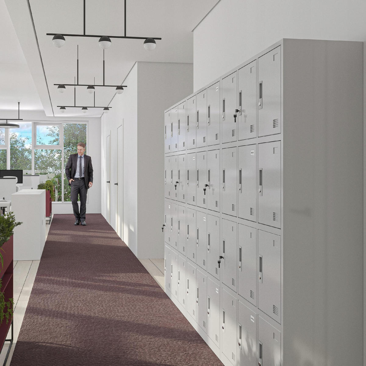 SCHLIESSFACHSCHRANK Marcin - Grau, Metall (90/185/40cm) - Jan Nowak