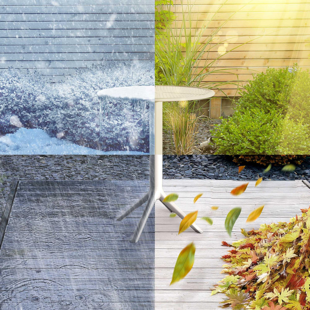 GARTENTISCH rund Kunststoff weiß - Weiß, Kunststoff (60/60/76cm) - CLP