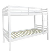 ETAGENBETT aus Kiefernholz 90x200 cm in Weiß mit Absturzsicherung - Weiß, Holzwerkstoff (90/200cm) - Modfu