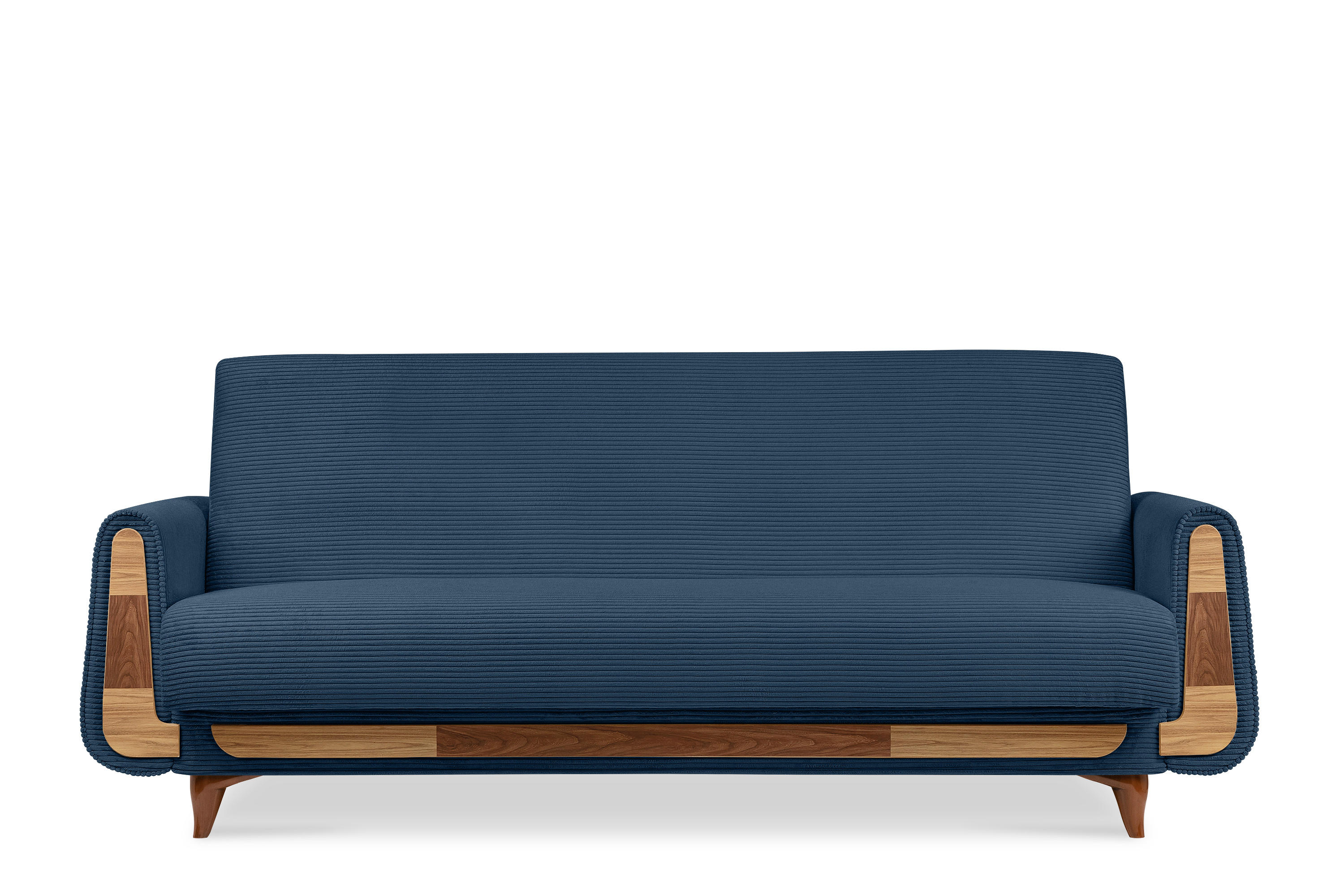 3-SITZER-SCHLAFSOFA GUSTAVO II mit Armlehnen, Marineblau - Blau/Dunkelblau, Holz/Holzwerkstoff (230/98/98cm) - KONSIMO®